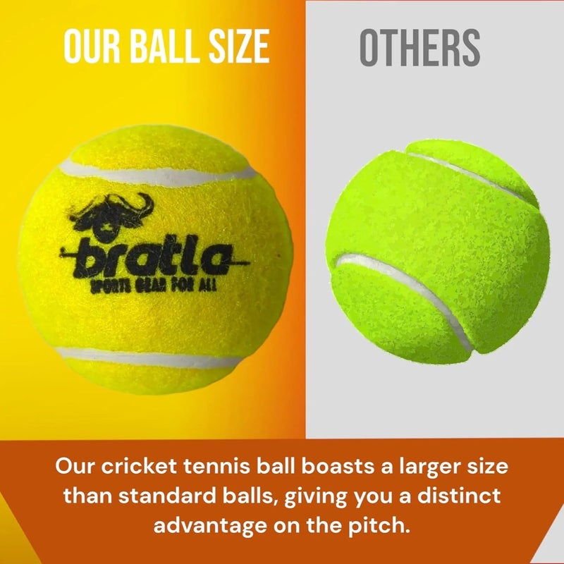 Bratla Pro Tennis Balls for Cricket - Lightweight Cricket Ball Tennis Ball for Tape Ball Cricket Bat - Image 4